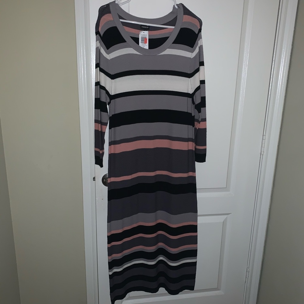 Striped sweater dress
